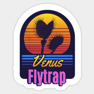 Retro Sunset Dionaea Muscipula Venus Fly Trap House Plant Gift Sticker